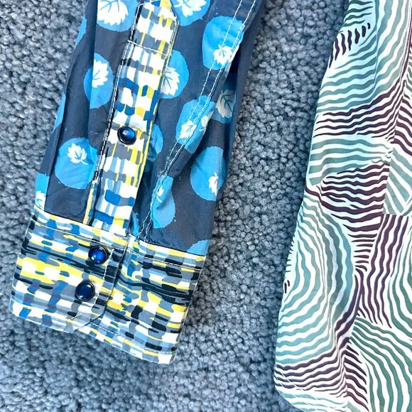 Desigual Patchwork Design Shirt -Size XXL- Unique Art to Wear - Dark Pearl Snaps - Picture 6 of 9